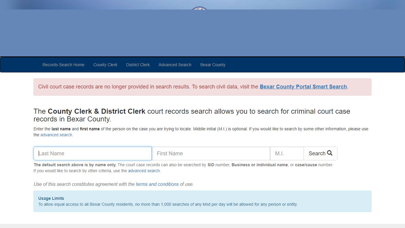 Court Records Search - Bexar County, Texas